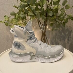 Under Armour Curry 11 "Future Curry" Girl's High Top Sneaker Sparkle Silver 6.5Y